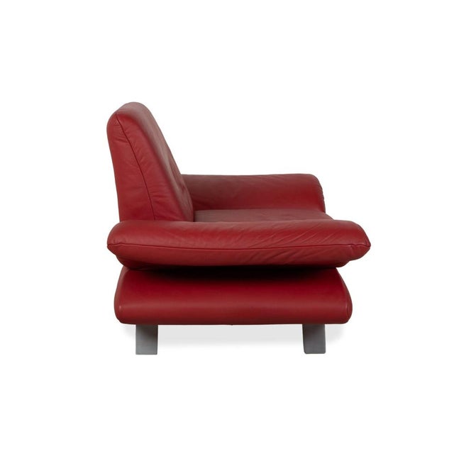 Leather Armchair in Red with Manual Function by Koinor Rossini For Sale - Image 13 of 17