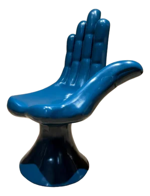 Pedro Friedeberg Hand Chair in Blue Unique Surrealist Latin American Art