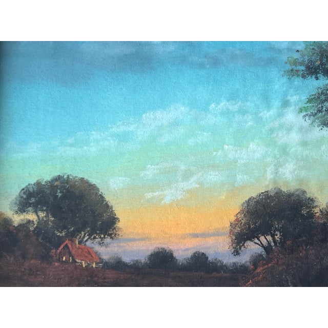 Vintage Signed Framed Sunrise Landscape For Sale - Image 4 of 11