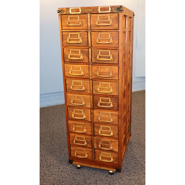 Brown Vintage Remington Rand Guardsman Catalog Cabinet For Sale - Image 8 of 16