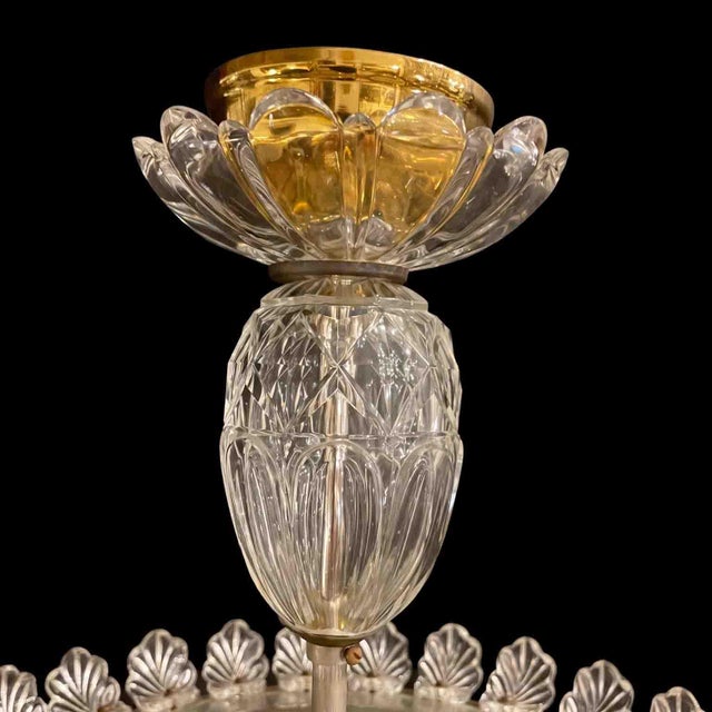 Italian Circular Crystal and Bronze Ceiling Lights, 1960s, Set of 2 For Sale - Image 10 of 13