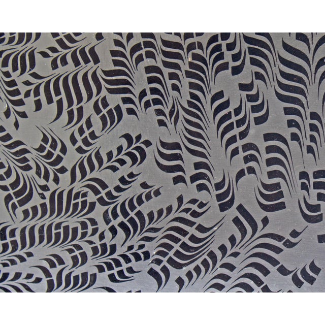 “Silver Field” Ink on Foil Board Abstract Drawing by Stan Brod For Sale - Image 10 of 10