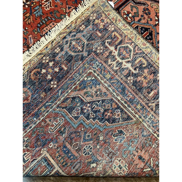 Vintage Hand-Knotted Persian Heriz Garadjeh Rug 4'8" X 6'0" For Sale In Washington DC - Image 6 of 6