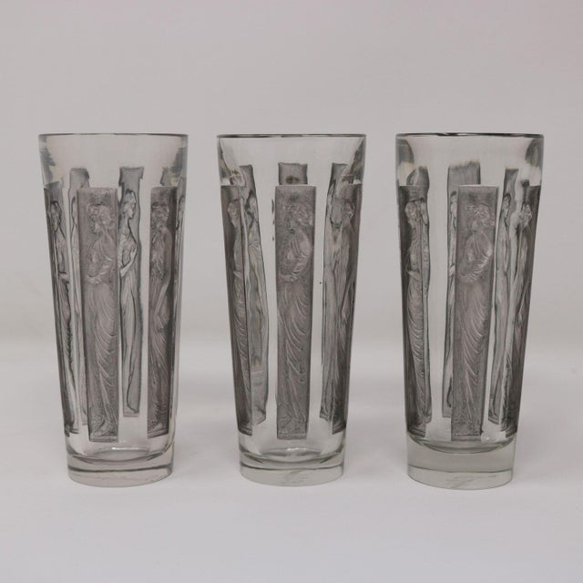 1910s Art Nouveau Rene Lalique Glass Shot Glasses Set of 6 Boxed For Sale - Image 12 of 18
