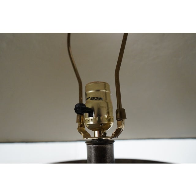 1970s Vintage Mediterranean Leeazanne Bronze Table Lamp For Sale - Image 5 of 13