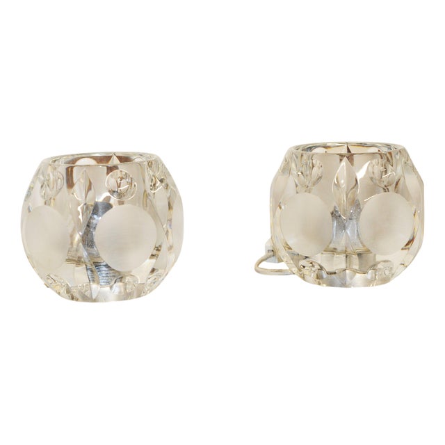 German Frosted Glass Circular Table Lamps from Peill & Putzler, 1970s, Set of 2 For Sale