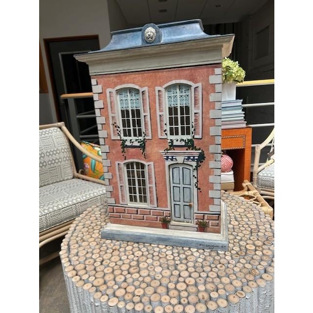 French Eric Lansdown Vintage Hand Crafted Signed Dollhouse Circa 1985 For Sale - Image 3 of 17