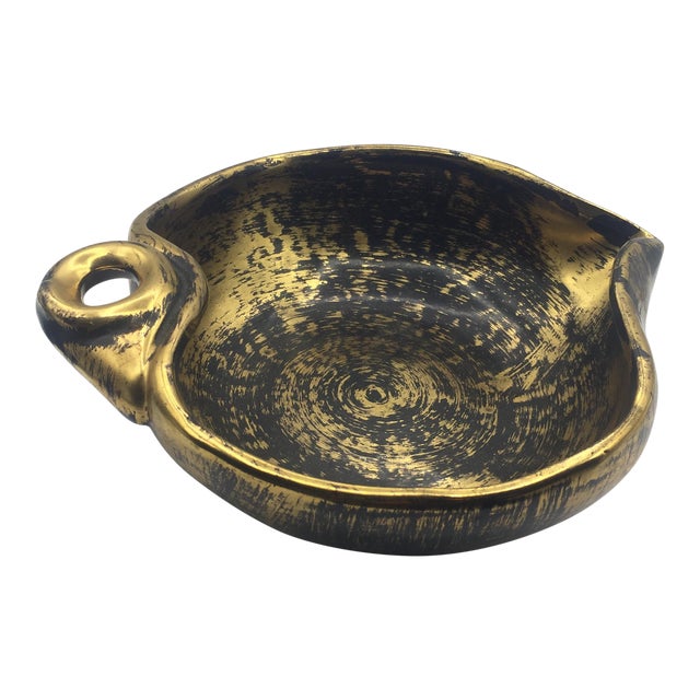 Stangl Black & Gold Ceramic Candy Dish Chairish