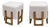 Modernist Italian Ash Wood Stools in White Bouclé, 2000, Set of 2 For Sale