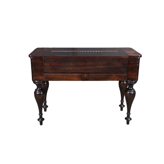 American Antique Early 20th C. American Mahogany Spinet Writing Desk Console Hall Table For Sale - Image 3 of 18