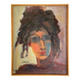 1980s Impressionist Style Portrait - Oil on Canvas by Hannah Dalbey #2 For Sale