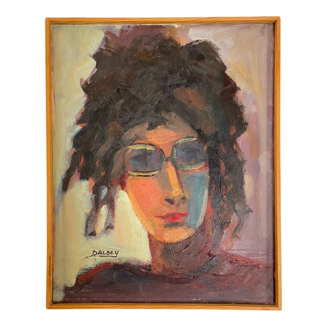 1980s Impressionist Style Portrait - Oil on Canvas by Hannah Dalbey #2 - For Sale