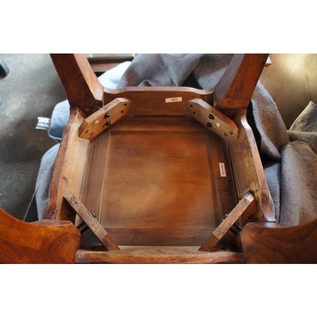 Late 20th Century Chinoiserie Ming Style Elm End Side Table Plant Sculpture Stand For Sale - Image 9 of 9