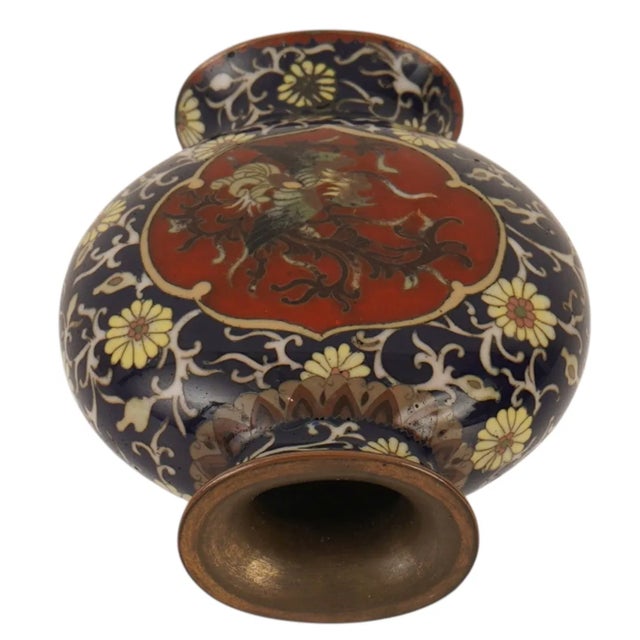 Japanese Cloisonne Enamel Miniature Dragon Phoenix Moon Flask Vase Meiji For Sale In New York - Image 6 of 6