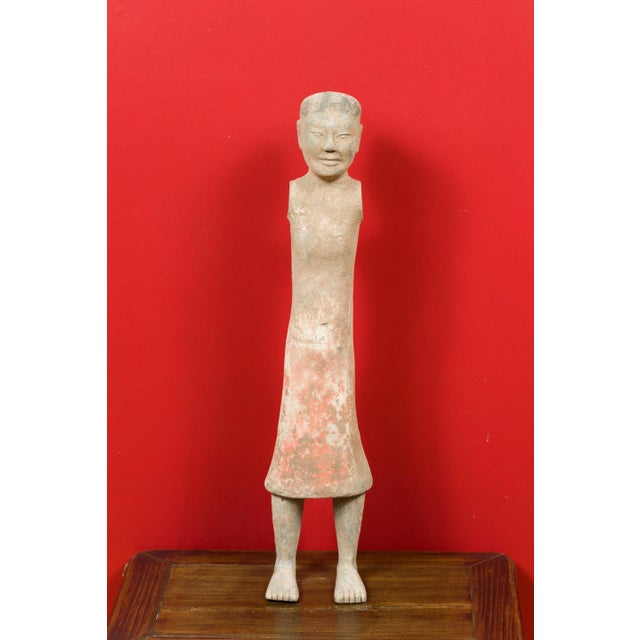 206 BC-24 AD Western Han Dynasty Chinese Original Polychromy Figurine For Sale - Image 4 of 13