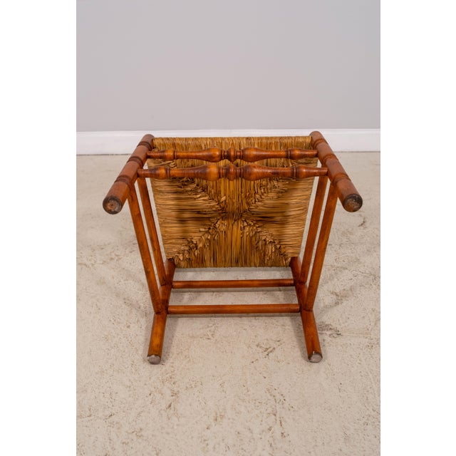 Set of 4 Maple Rush Seat Ladder Back Chairs For Sale - Image 18 of 18