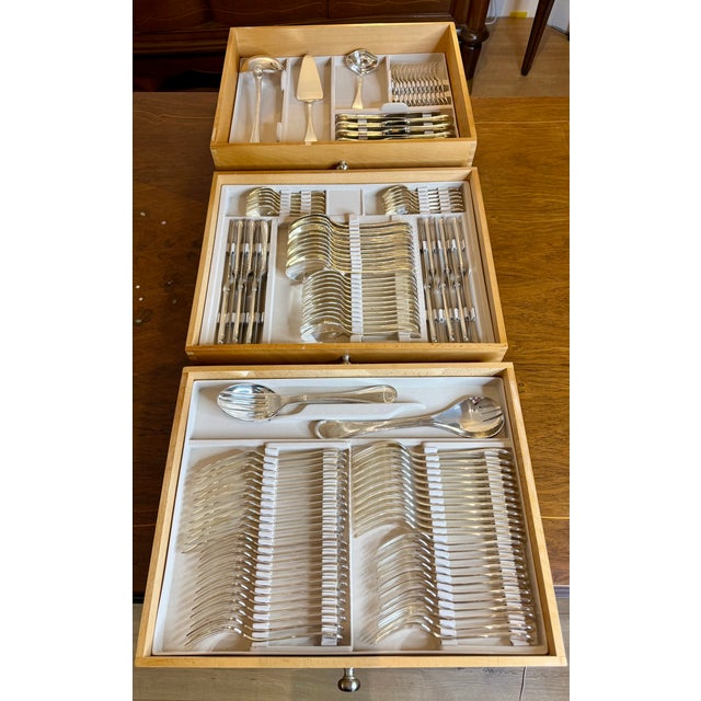 French Silverplate Flatware Set by Guy Degrenne, Set of 127 For Sale - Image 11 of 11