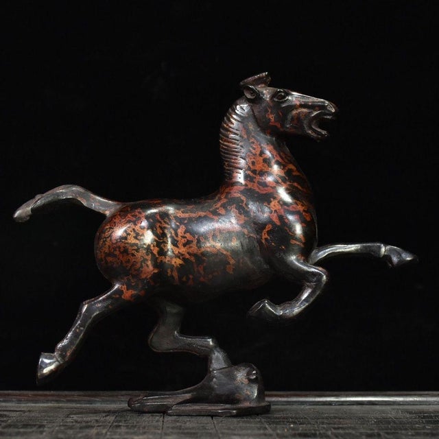 Bronze Bronze Galloping Horse Desk Sculpture, Flying Swallow Motif For Sale - Image 8 of 9