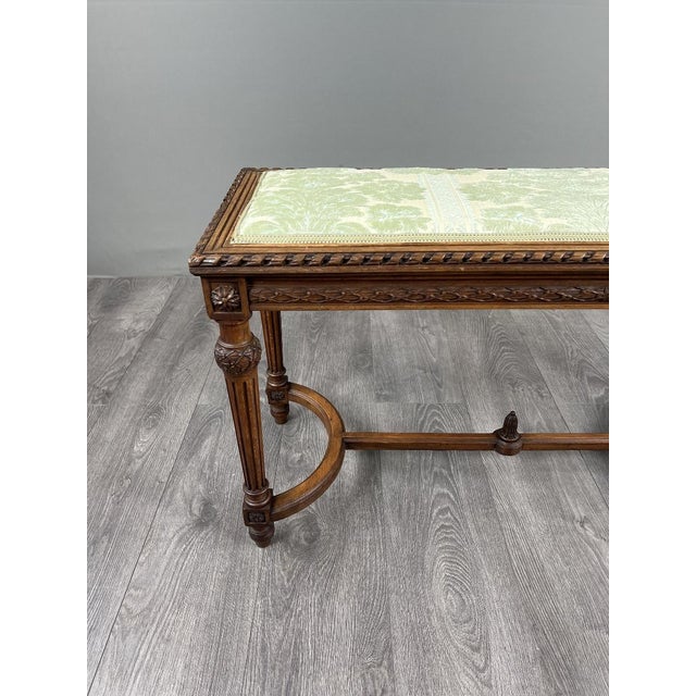 19th Century 19th Century Louis XVI Carved Wooden Bench For Sale - Image 5 of 7