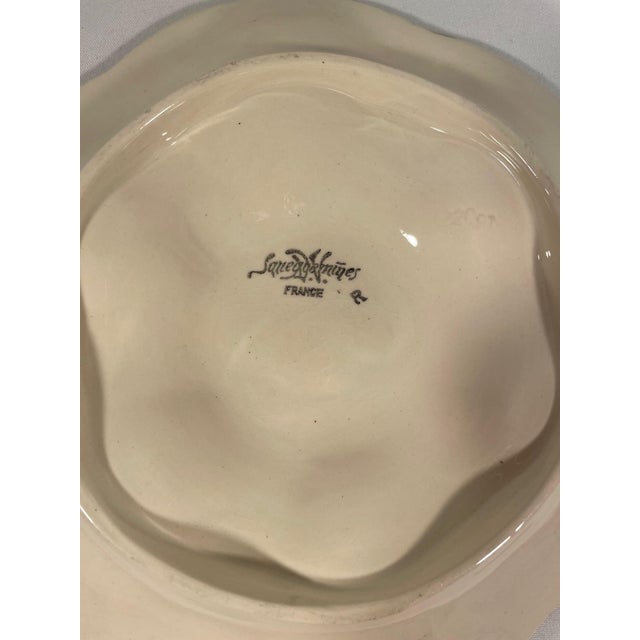 Ceramic Antique 1920s French Majolica Sarreguemines Oyster Plate For Sale - Image 7 of 10