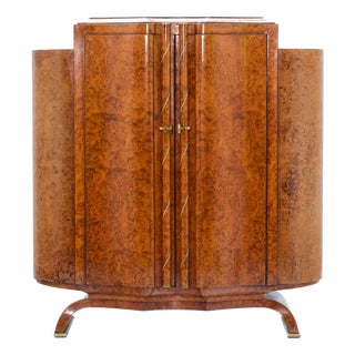 Fine Art Deco Amboyna Burr Table Top Cabinet, 1930s For Sale