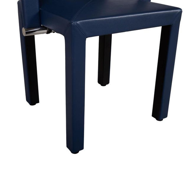Arcadia Arcona Chairs in Blue Leather from B&B Italia / C&B Italia, Set of 8 For Sale - Image 4 of 15