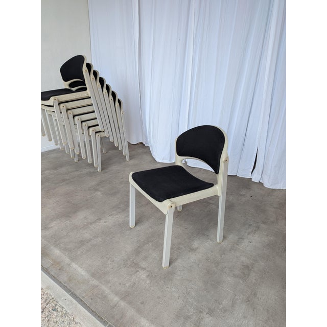 Industrial Vintage Stackable Chairs by Aeon Mondial, 1980s, Set of 8 For Sale - Image 3 of 18
