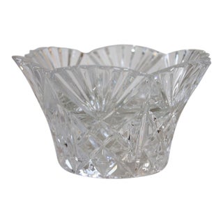 Vintage Bolsius France Clear Crystal Glass Taper or Tealight Candle Holder For Sale