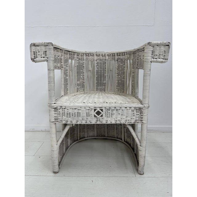 Early 20th century viennese secession wicker armchair, manufactured by prag-rudniker korbwaren-fabrikation, one of the...