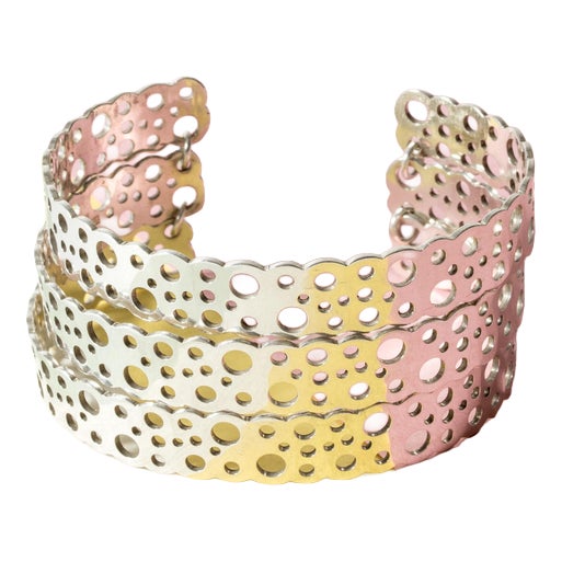 Silver Lace Cuff by Liisa Vitali from Nesto, 1972 For Sale