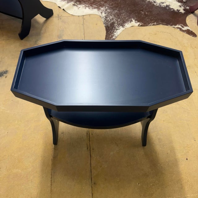 Navy Blue Lozer End Table - Navy Blue For Sale - Image 8 of 8