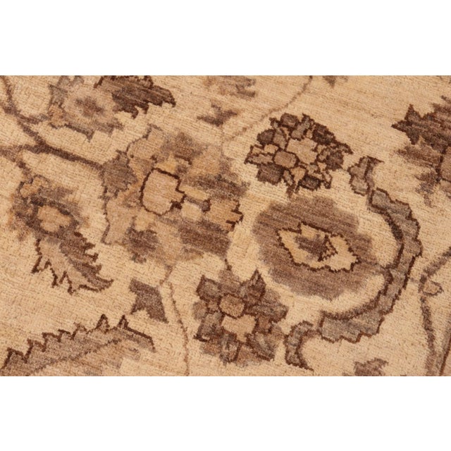 Classic Ziegler Beige Brown Hand-Knotted Wool Rug - 6'1'' X 9'0'' For Sale In New York - Image 6 of 8