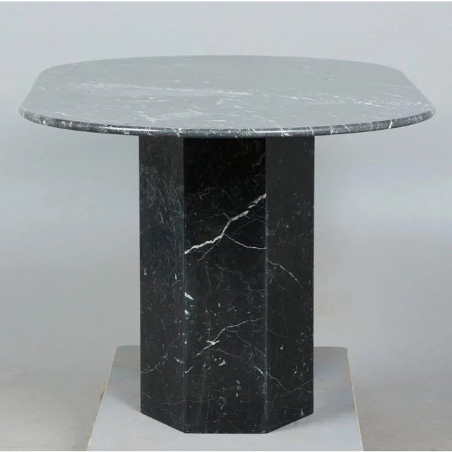 Nero Marquina Marble Coffee Table, 1970s For Sale - Image 9 of 9