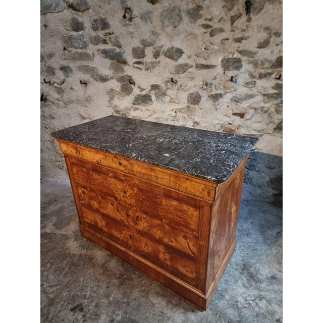 Antique French Elm Commode with Marble Top, 19th Century For Sale - Image 16 of 18