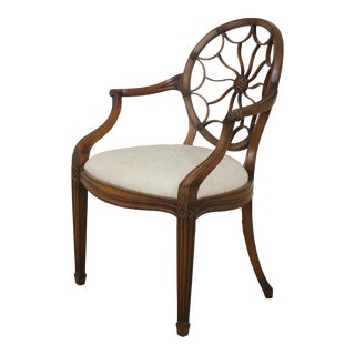 Baker Web Back Mahogany Federal Armchair For Sale