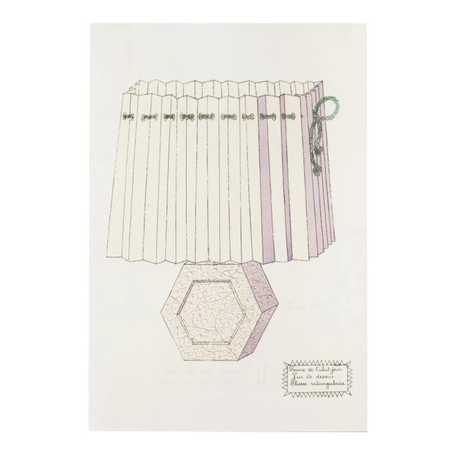 Unknown - Lamp - Original China ink and Watercolor - Late 19th Century For Sale