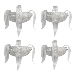 Set of Four 1960s Italian Sconces With Clear Murano Glass Designed by Barovier E Toso, Unmarked