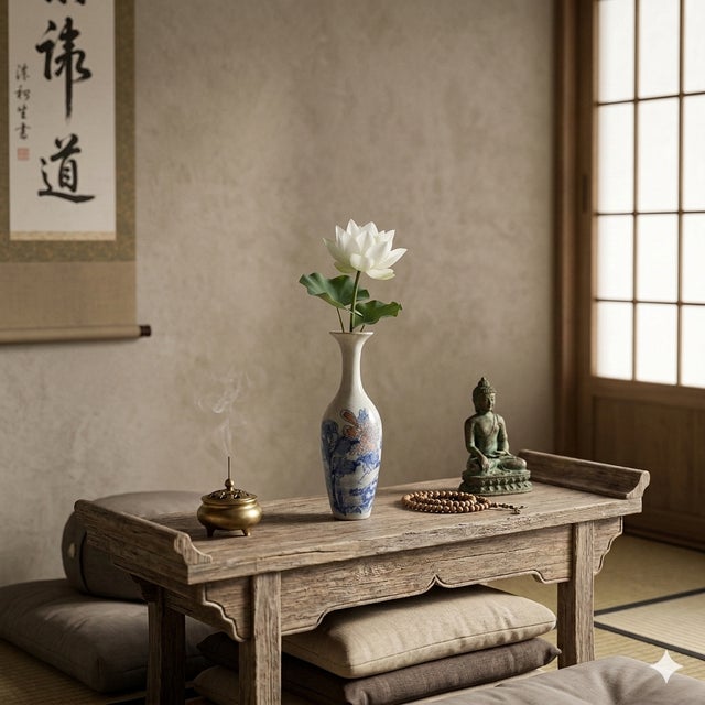 Oriental Small Blue White Flower Bird Graphic Porcelain Art Vase For Sale - Image 9 of 9