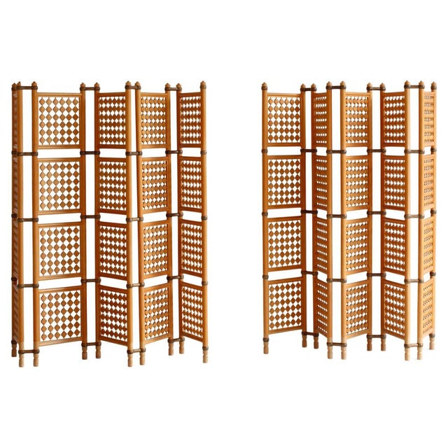 Scandinavian Modern Screens or Room Dividers in Stained Beechwood by Hans J. Wegner, 1940s, Set of 2 For Sale - Image 18 of 18