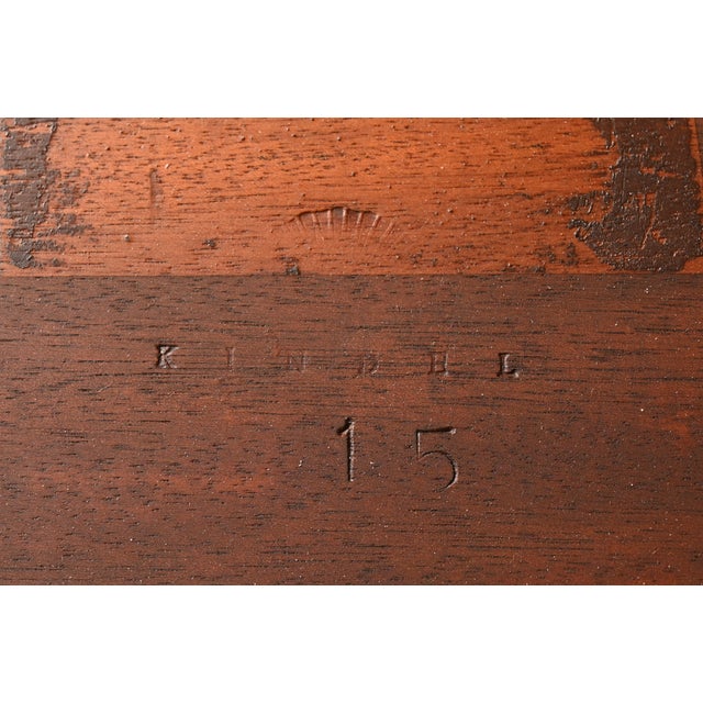 Kindel Furniture Federal Inlaid Mahogany Extension Dining Table, Newly Refinished For Sale - Image 13 of 15