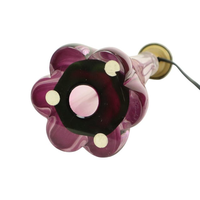 Purple Crystal Table Lamp from Val Saint Lambert, 1960s For Sale - Image 9 of 14