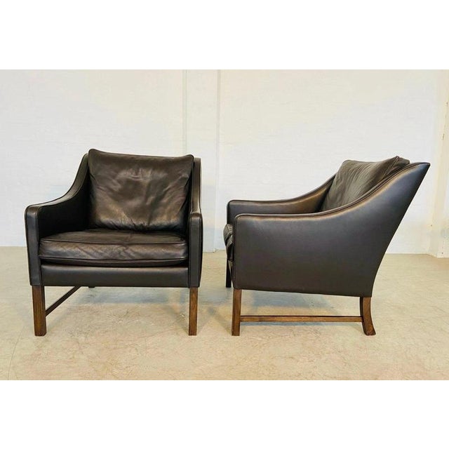 Brown Vintage Scandinavian Fredrik Kayser Brown Leather Lounge Chairs, 1960s, Set of 2 For Sale - Image 8 of 18