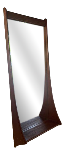 Vintage Teak Mirror with Shelf, Denmark, 1960s