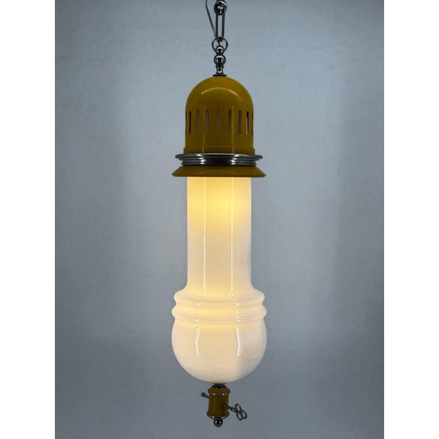 Oblong Pendant Lamp in Metal and Glass, Italy, 1970s For Sale - Image 6 of 16