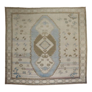 Vintage Cream Blue Oversize Rug For Sale