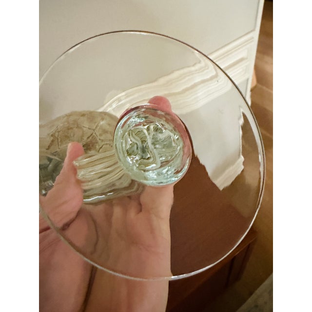 1980s Jozefina Krosno Polish Art Glass “Jellyfish” Pedestal Bowl, Attributed For Sale - Image 10 of 10