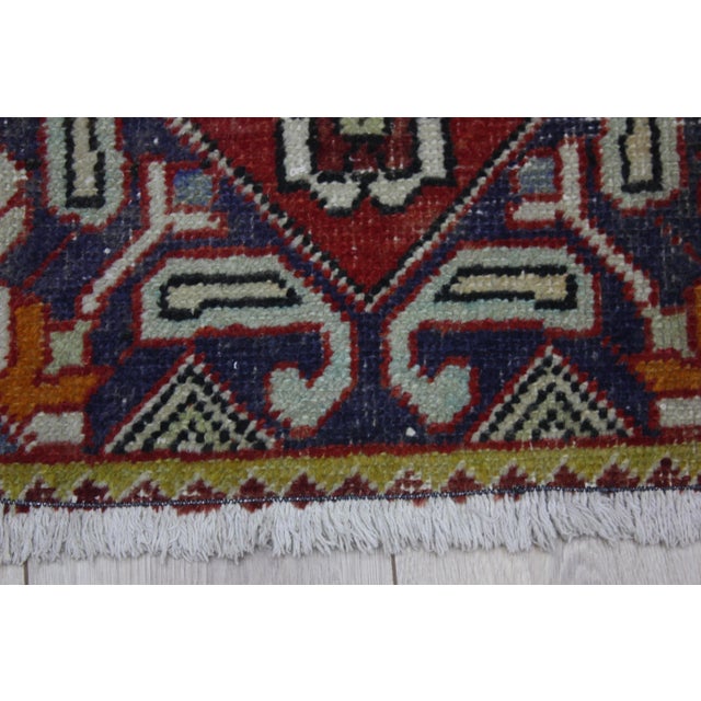 1980s Turkish Red Medallion Doormat Rug For Sale - Image 11 of 11