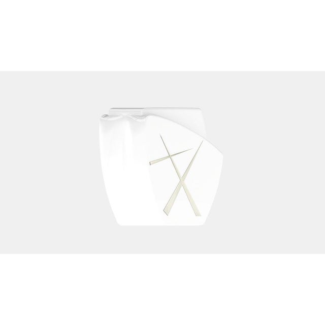 Agostina Line 1 Arctic White/Platinum Side Table from Eje-Design For Sale - Image 4 of 11