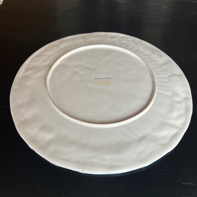 Vintage Handpainted Italian Scallop and Seaweed Majolica Platter For Sale In New York - Image 6 of 10