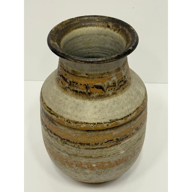 Ceramic Mid-Century Modern Organic Studio Art Pottery Vase, Signed For Sale - Image 7 of 7